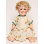 A Schoenau & Hoffmeister Princess Elizabeth character doll with blue glass sleeping eyes, open mouth