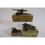 Three Britains mobile guns comprising 2064 155mm Anti Aircraft Gun (no shells), 2107 18" Heavy