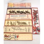 Four boxes of Britains soldiers comprising Indian Army, Indian Native, Sherwood Foresters and