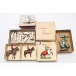 Britains figure comprising Ski Trooper No.2037 in box, two Knights of Agincourt, two mounted