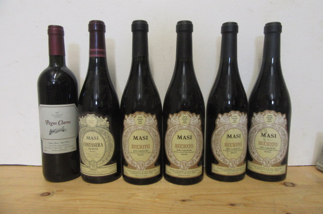 Four bottles 2002 Masi Rocioto della Valpollicella, two bottles 1999 Masi Costasera Armarone, and