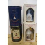Four Bell's Whisky decanters comprising Christmas 1991, Princess Beatrice, Prince William of Wales