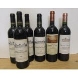 Four bottles 1998 Chateau Tronqury-Lalande Saint Estephe, one bottle 1997 Chateau Grand-Pontet Saint