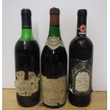 One bottle 1962 Nuits St Georges Ladigant Chameroy, one bottle 1975 Berberana Gran Reserva and one