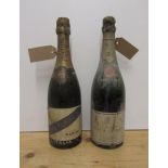 One bottle 1953 Moet & Chandon Dry Imperial (level bottom neck) and one bottle Martini Spumante (