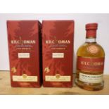Two bottles Kilchoman 10 year old Private Cask Release Islay Single Malt Whisky, both Cask No.129/