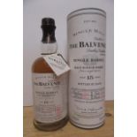 One bottle The Balvenie Single Barrel 15 year old Single Malt Whisky, bottling date 4.7.97, cask