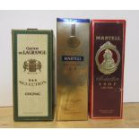 One bottle Martell V.S. Cognac and one bottle Martell Medaillon Cognac, and one bottle Gaston de