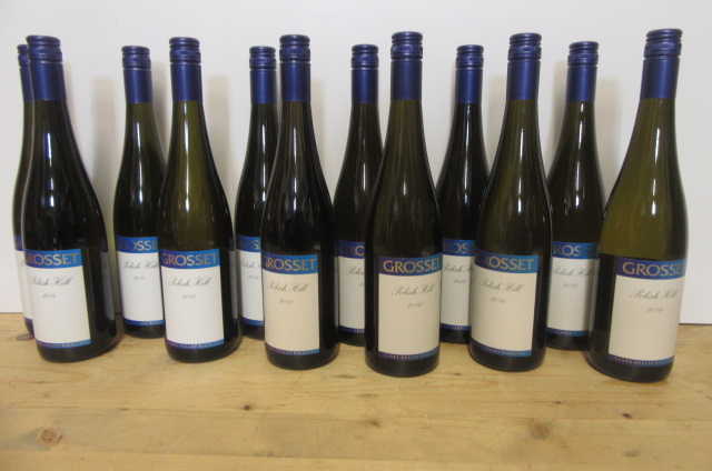 Five bottles 2016, six bottles 2014, one bottle 2013 Grosset Polish Hill Clare Valley Riesling (