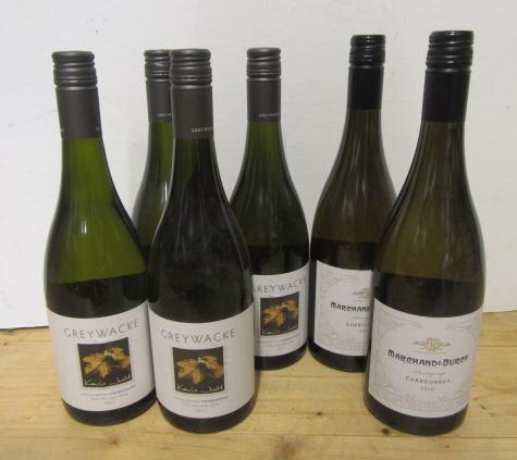 Four bottles 2011 Greywacke Chardonnay, and two bottles 2010 Marchand & Burch Chardonnay (6) (Est.