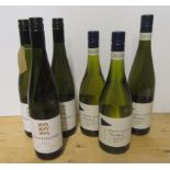 Three bottles 2005 Plantagenet Riesling and two bottles 2011 Robert Oatley Chardonnay and one bottle