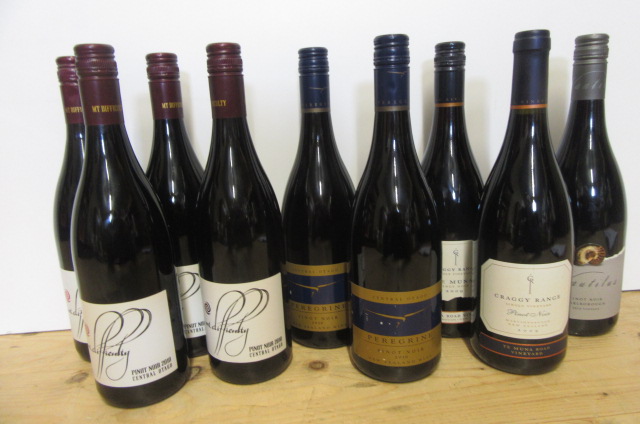 Three bottles 2010, one bottle 2008 Mount Difficulty Pinot Noir Central Otago, two bottles 2010