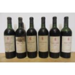 Five bottles 1955 Chateau Batailley, Pauillac and one bottle 1953 Chateau Ducru-Beaucaillou St