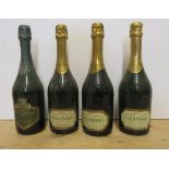 Three bottles 1994 and one bottle 1986 Cuvee du President Blanc de Blancs Brut (Est. plus 21%