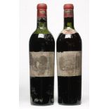 Two bottles 1953 Chateau Lafite Rothschild, Calvet (Est. plus 21% premium inc. VAT)