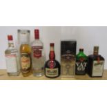 One bottle Chivas Regal 12 year old blended, one bottle Grants Whisky, one bottle Grand Marnier