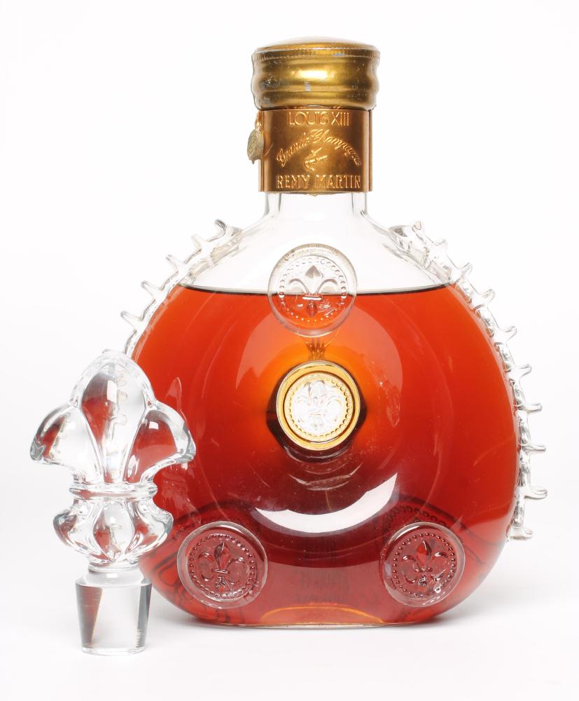 One bottle Remy Martin Louis XIII Grand Champagne Cognac in decorated Centaure Baccarat Cristal