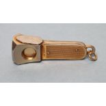 A 9CT GOLD CIGAR CUTTER, maker Deakin & Francis, Birmingham 1970, steel frame, 2 1/4" long (Est.