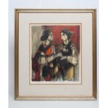 RUTH SCHLOSS (Israeli 1922-2013), Two Women, silkscreen, limited edition 220/220, signed in