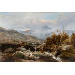 HENRY BRIGHT (1810/14-1873), Miel Siobad from below Capel Curig, oil on canvas, signed and inscribed