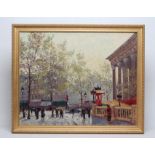 MARCEL BRISSON (French b.1915), Parisian Street Scene, oil on canvas, signed, 24" x 30", gilt