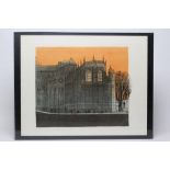 ROBERT TAVENER (1920-2009), "Westminster Abbey, Henry VIII Chapel", linocut in colours, limited