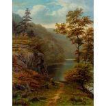 WILLIAM MELLOR (1851-1931), "Stybarrow Crag, Ullswater, Westmorland", oil on canvas, signed,