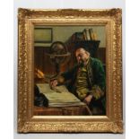 LEON DE MENTOR BRUNIN (Belgian 1861-1949), Portrait of a Scholar, oil on panel, signed and inscribed