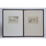 EILEEN ALICE SOPER (1905-1990), Children Playing, a pair, etchings, signed in pencil, plate size 4