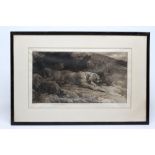 HERBERT THOMAS DICKSEE (1862-1942), "Peril", etching, signed in pencil, inscribed label to