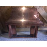 A copper fire surround and hood. 102cms w.