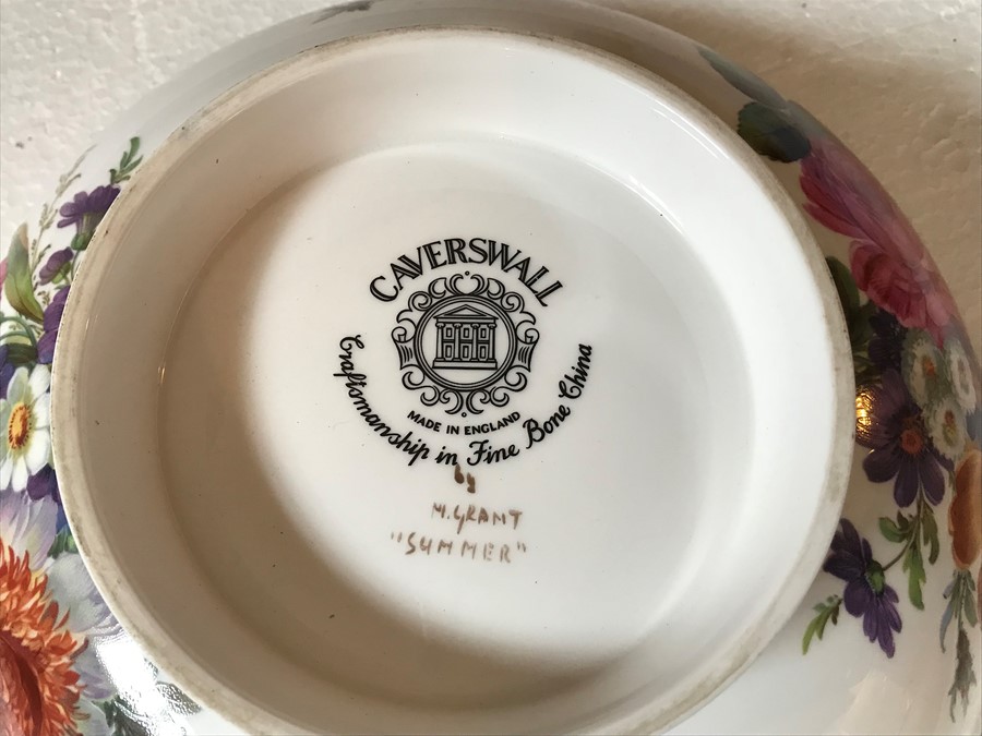 Caverswall bowl by M.Grant ‘summer’ hand painted - Image 2 of 2