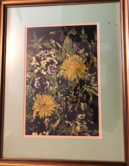 Watercolour painting of flowers by Marion Rhodes 1907 - 1988