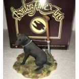 BORDER FINE ARTS `Lakeland Fell Terrier` seated with spade, model No. DM5 by Ray Ayres, dated `83,