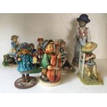 Eight various figures to include Lladro (instrument at fault), Goebel (instrument at fault) and The