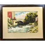 Tom Keating oil painting river scene