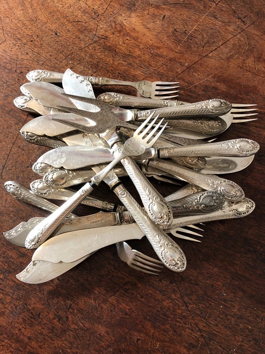 A quantity of plated cutlery