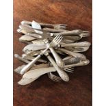 A quantity of plated cutlery