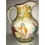 A Scottish prattware harvest jug - Willie Brewed a peck O maut.