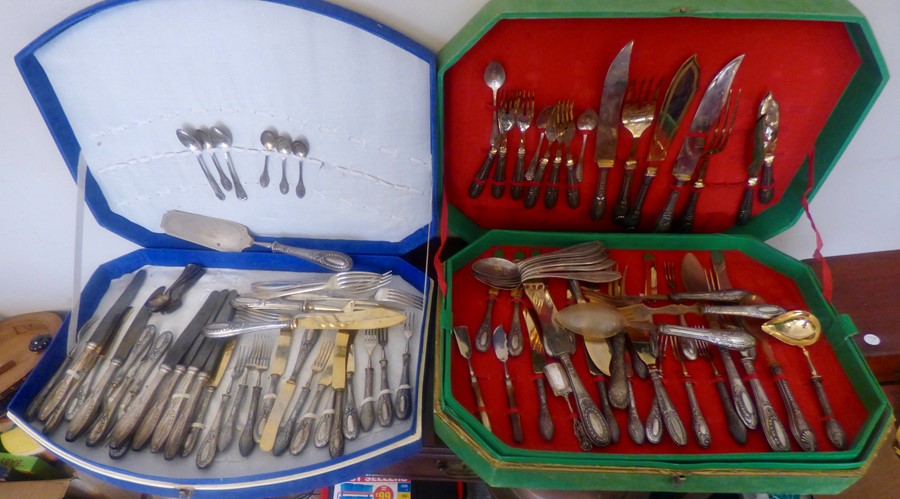 Italian canteen of cutlery marked 800 standard silver 105 items total