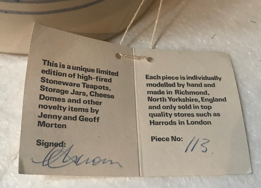 A J&G Morten Teapot signed, Piece no: 113 - Image 2 of 3