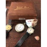 Miscellany to include creamware bowl c.1780, probably Leeds, Two wristwatches, Newark and Rino