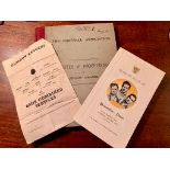 Hull City's FA Minutes and Proceedings, signed menu for dinner & war time team sheet