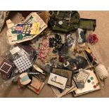 A quantity of vintage sewing materials, buttons, beadwork etc.