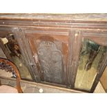 A 19thC cupboard, doors to base, mirrored doors to top.