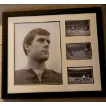 Signed photographs of Geoff Hurst framed and glazed