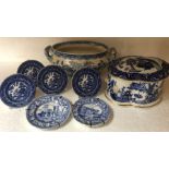 Nineteenth century ceramics including Spode, Worcester a/f, four menu holders with registration