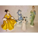 Four figurines to include Coalport Radiance, Royal Doulton, Stephanie, HN2807, Lorna HN2311, and