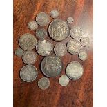 Twenty various silver coins