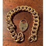 Good 9ct gold chain and padlock bracelet